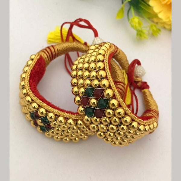 FS Collection Gold Plated Rajasthani Ponchi Bajuband and Armlets