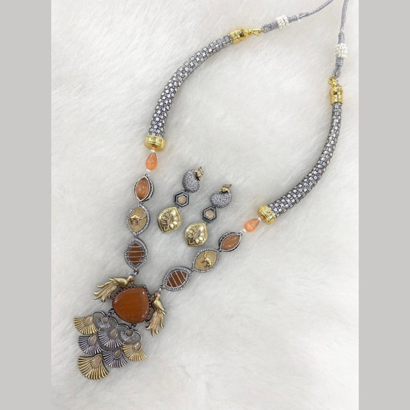 FS Collection 2 Tone  Pota Stone Necklace Set