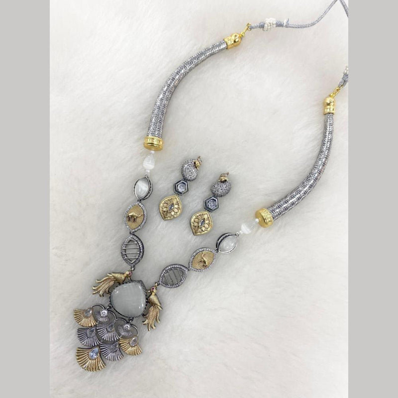 FS Collection 2 Tone  Pota Stone Necklace Set