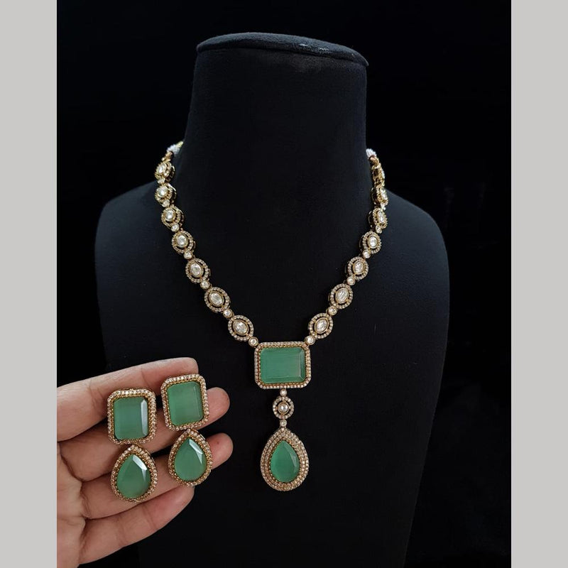 FS Collection Gold Plated Crystal Stone Necklace Set