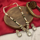 FS Collection Gold  Plated Kundan Stone And Beads Necklace Set