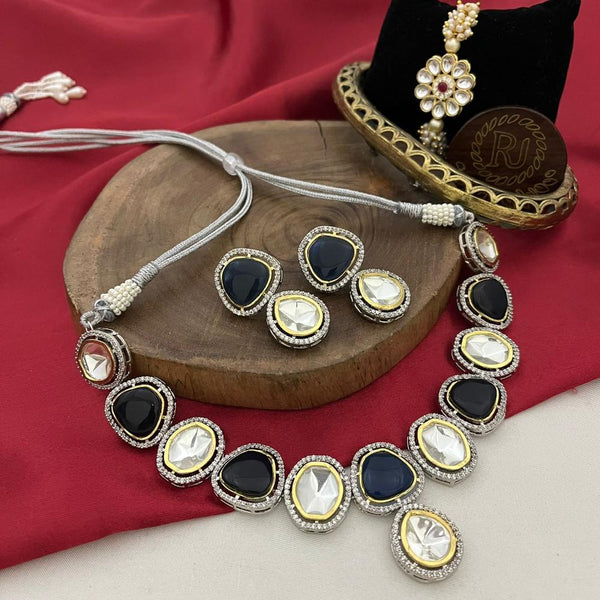 FS Collection 2 Tone Plated Crystal Stone Necklace Set