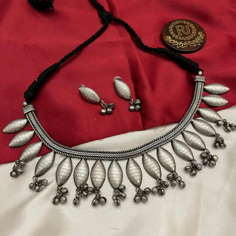 FS Collection Oxidised Plated Necklace Set