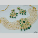 FS Collection Gold Plated Pearl Choker Necklace Set