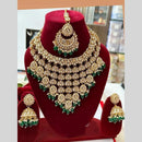 FS Collection Gold Plated Kundan Stone And Beads Necklace Set