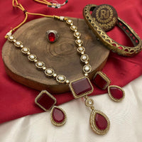 FS Collection Gold Plated Crystal Stone Necklace Set