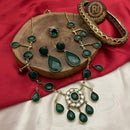 FS Collection Gold Plated Crystal Stone Necklace Set