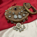 FS Collection Gold Plated Crystal Stone Necklace Set