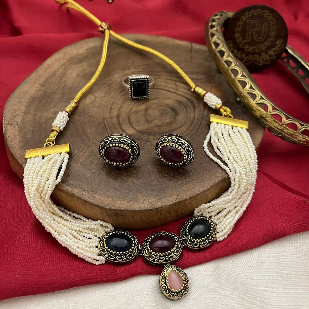 FS Collection Gold Plated Necklace Set