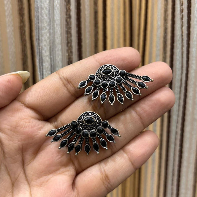 FS Collection Oxidised Plated Pota Stone Dangler Earrings