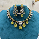 FS Collection Gold Plated Polki Kundan Stone Necklace Set