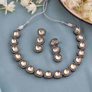 FS Collection 2 Tone Kundan Stone Necklace Set