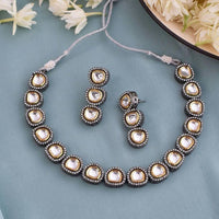 FS Collection 2 Tone Kundan Stone Necklace Set