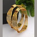 FS Collection Gold Plated Austrian Stone Bangle Set