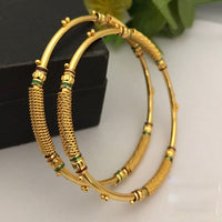 FS Collection Gold Plated Meenakari Bangle Set