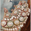 FS Collection Gold Plated Crystal Stone and Beads Necklace Set