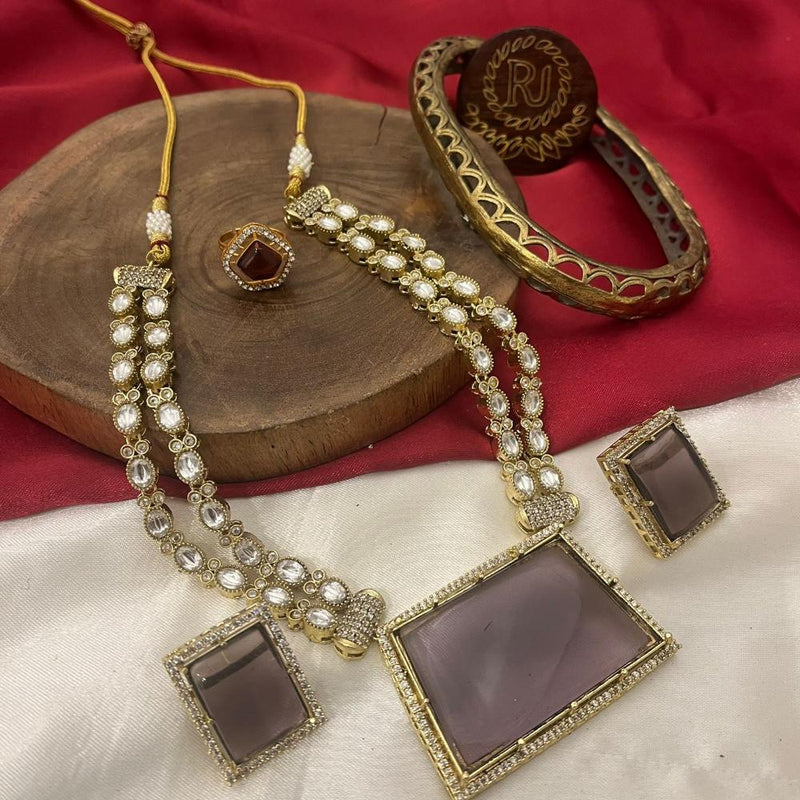 FS Collection Gold Plated Austrian Stone Necklace Set