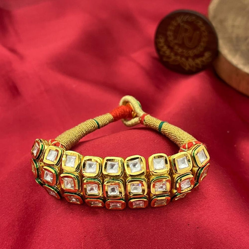 FS Collection Gold Plated Pota Stone Bracelet