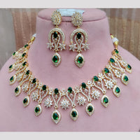 FS Collection Gold Plated American Diamond Necklace Set