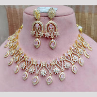 FS Collection Gold Plated American Diamond Necklace Set