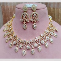 FS Collection Gold Plated American Diamond Necklace Set