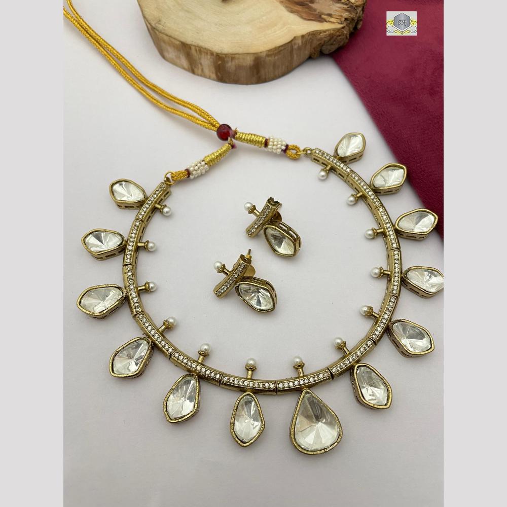 FS Collection Gold Plated Austrian Stone Necklace Set