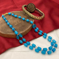 FS Collection Gold Plated Beads And Pearls Necklace