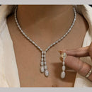FS Collection Silver Plated Austrian Stone Necklace Set