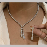 FS Collection Silver Plated Austrian Stone Necklace Set
