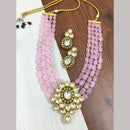 FS Collection Gold Plated Kundan Stone And Beads Necklace Set