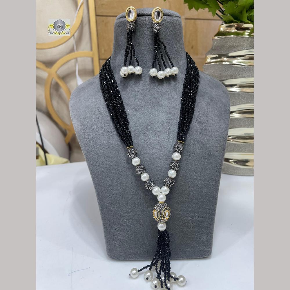 FS Collection Austrian Stone And Beads Long Necklace Set