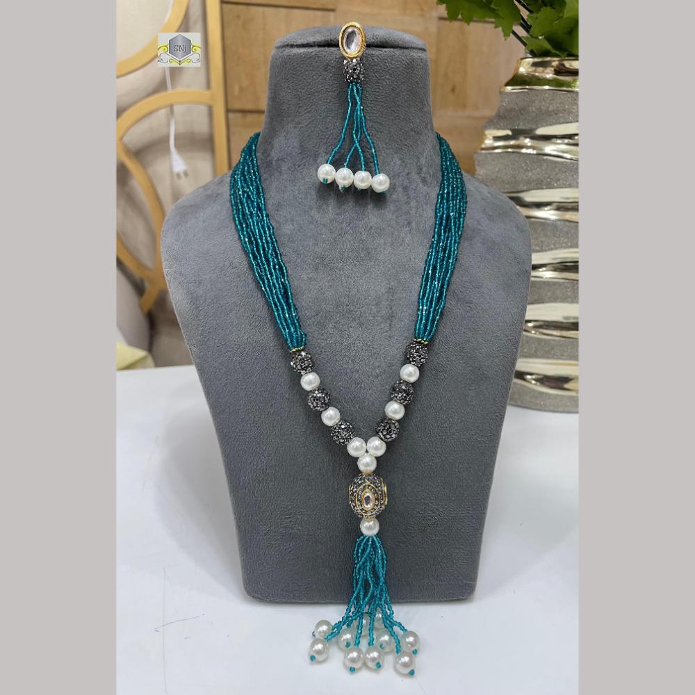FS Collection Austrian Stone And Beads Long Necklace Set