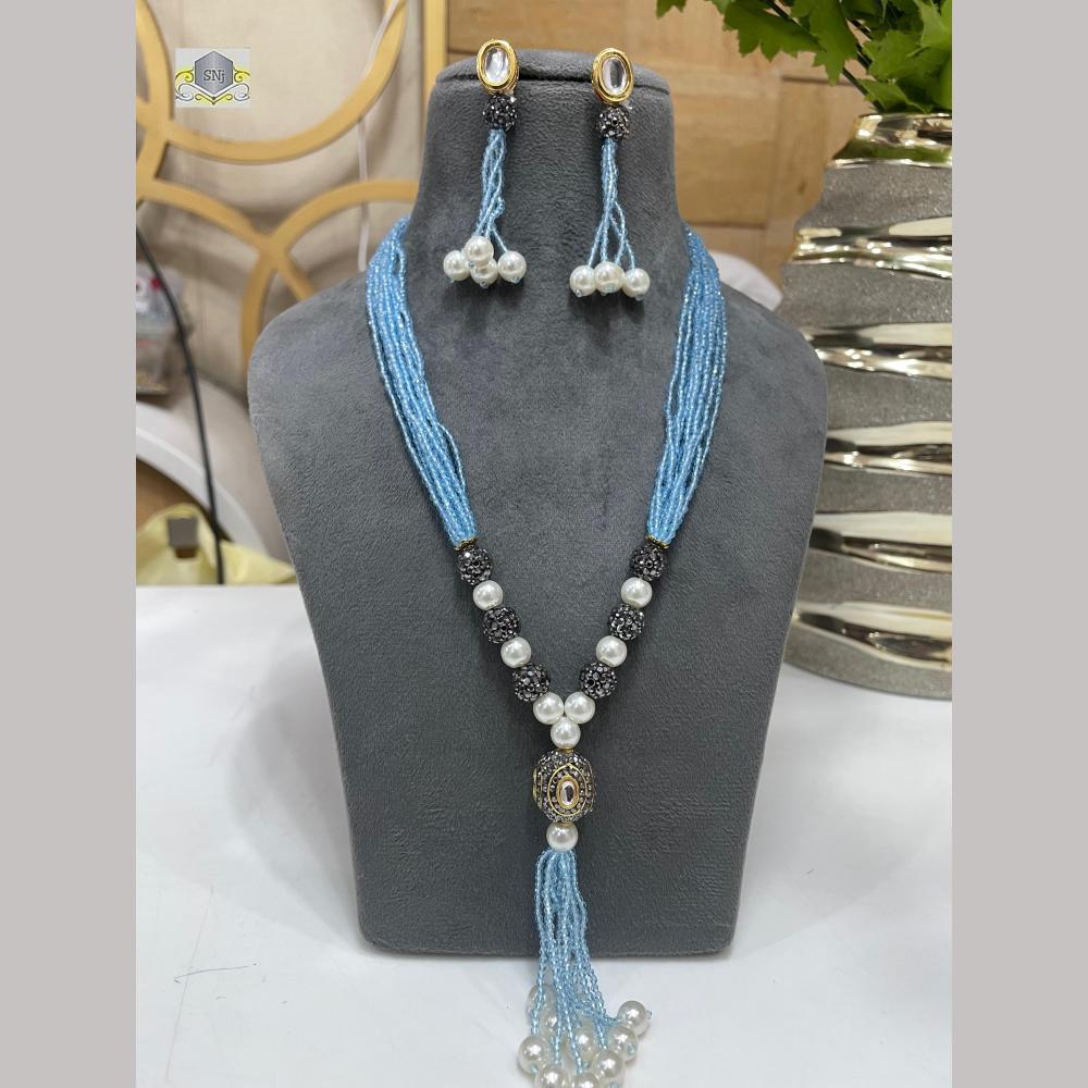 FS Collection Austrian Stone And Beads Long Necklace Set