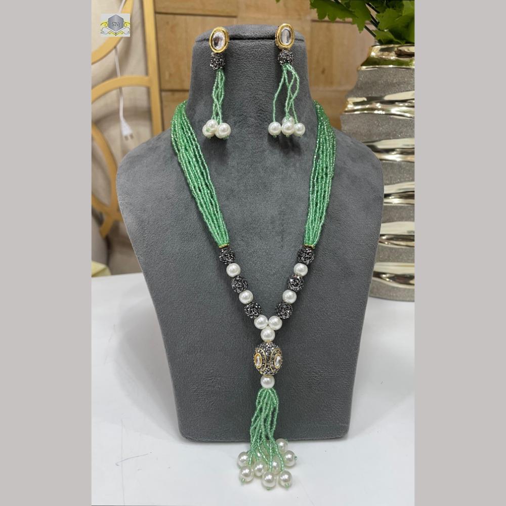 FS Collection Austrian Stone And Beads Long Necklace Set