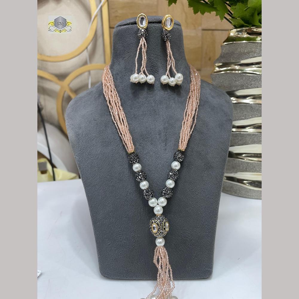 FS Collection Austrian Stone And Beads Long Necklace Set