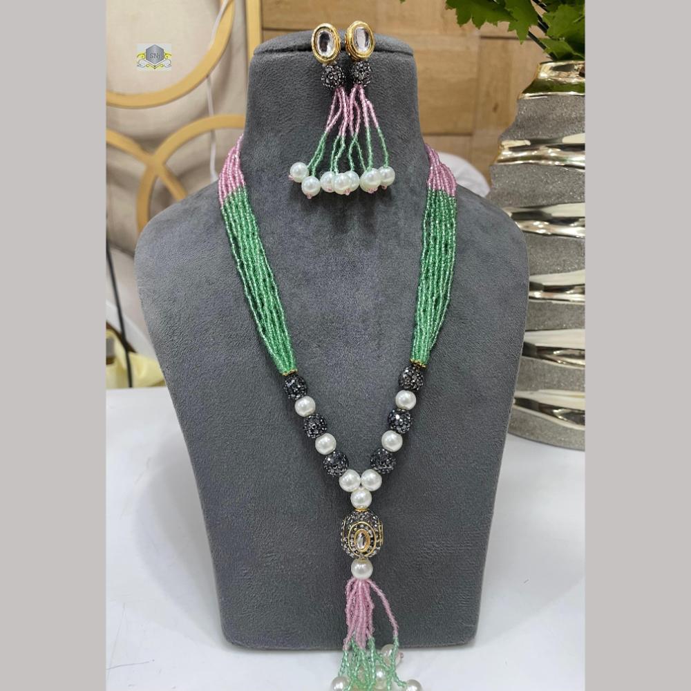 FS Collection Austrian Stone And Beads Long Necklace Set