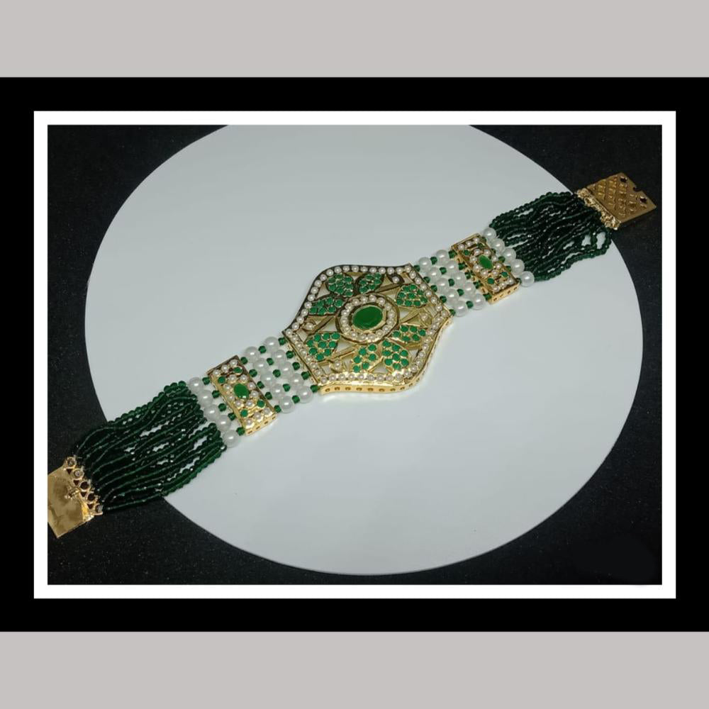 FS Collection Pota Stone And Pearls Choker Necklace