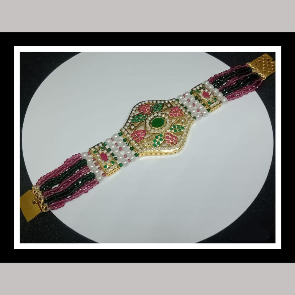 FS Collection Pota Stone And Pearls Choker Necklace