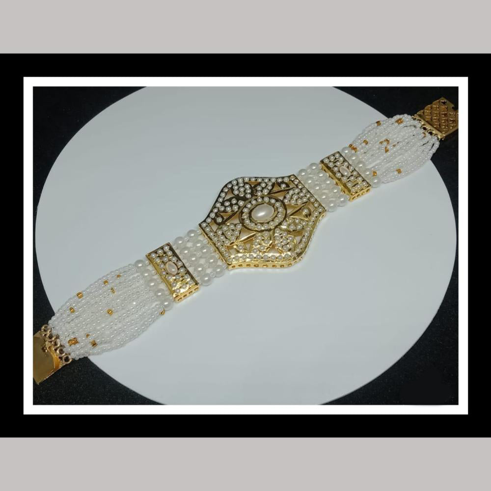 FS Collection Pota Stone And Pearls Choker Necklace