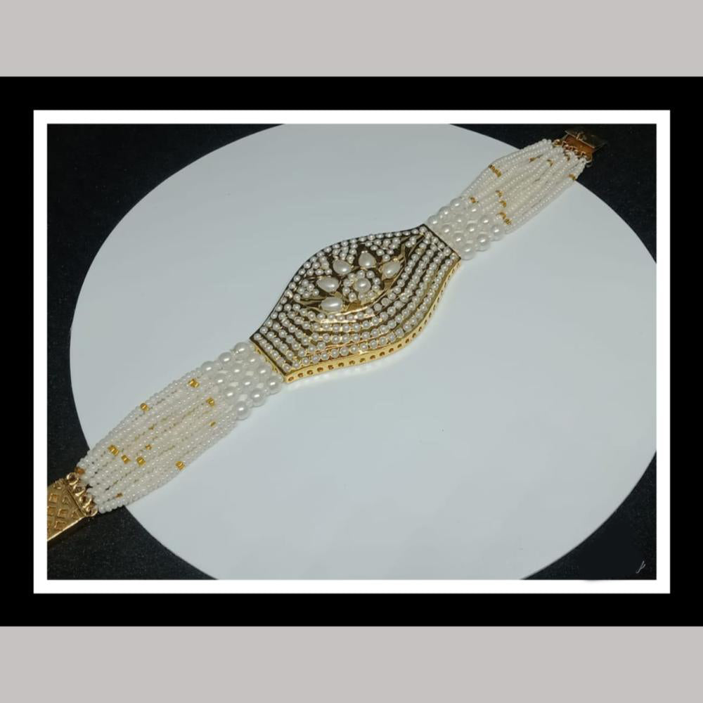 FS Collection Pota Stone And Pearls Choker Necklace