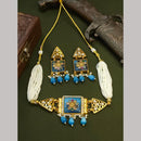 FS Collection Pota Stone And Kundan Choker Necklace Set