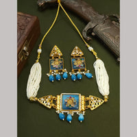 FS Collection Pota Stone And Kundan Choker Necklace Set