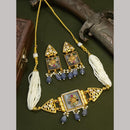 FS Collection Pota Stone And Kundan Choker Necklace Set