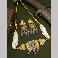FS Collection Pota Stone And Kundan Choker Necklace Set