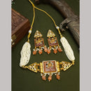 FS Collection Pota Stone And Kundan Choker Necklace Set