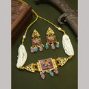 FS Collection Pota Stone And Kundan Choker Necklace Set