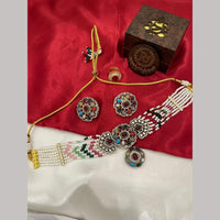 FS Collection Kundan And Pearl Choker Necklace Set