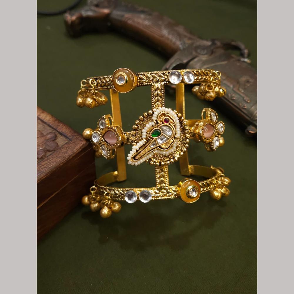 FS Collection Gold Plated Pota Stone Bracelet for Women