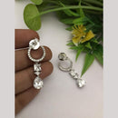 FS Collection Silver-Plated Dangler Earrings with Sparkling American Diamonds