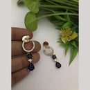 FS Collection Glamorous Gold-Plated with Brilliant American Diamonds Dangler Earrings